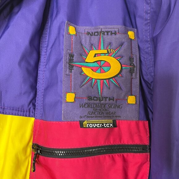 Vtg 5th Avenue One Piece Ski Suit Snowsuit 80s Womens sz 44 Made in Italy Purple - Picture 5 of 14